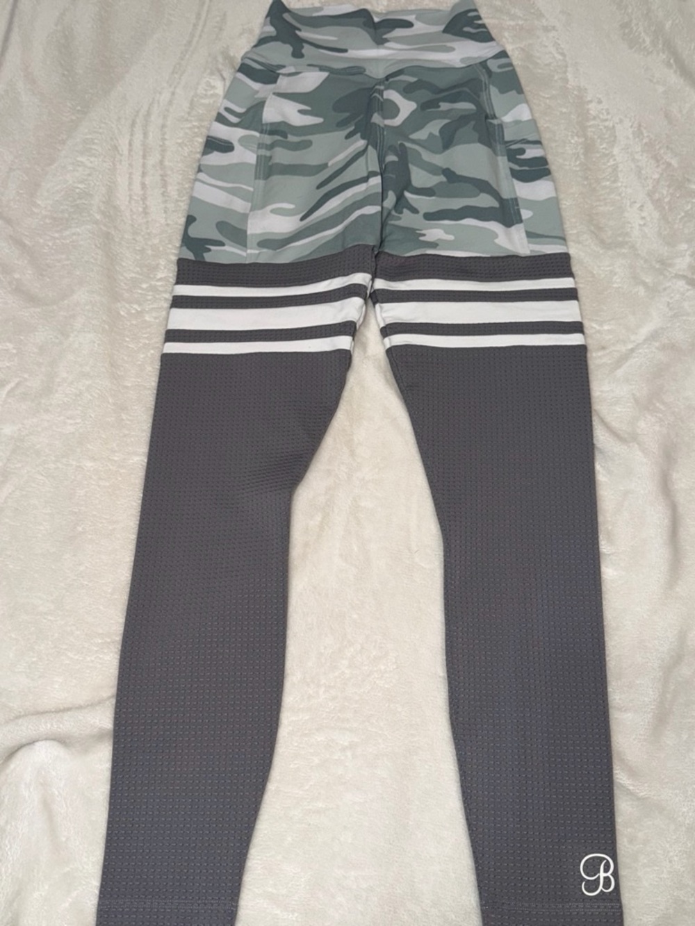 Bombshell Sportswear Gray Camo & Charcoal Active Leggings